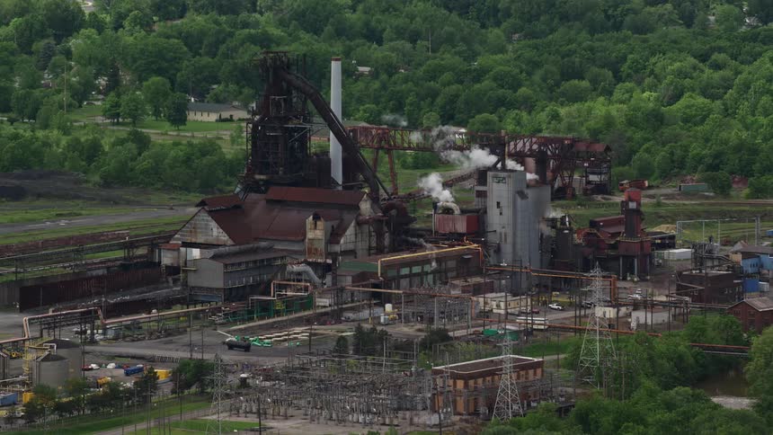 A mining facility in a rural area