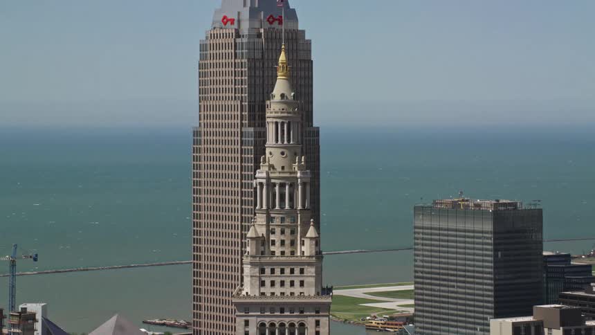 Tall skyscrapers fill the city