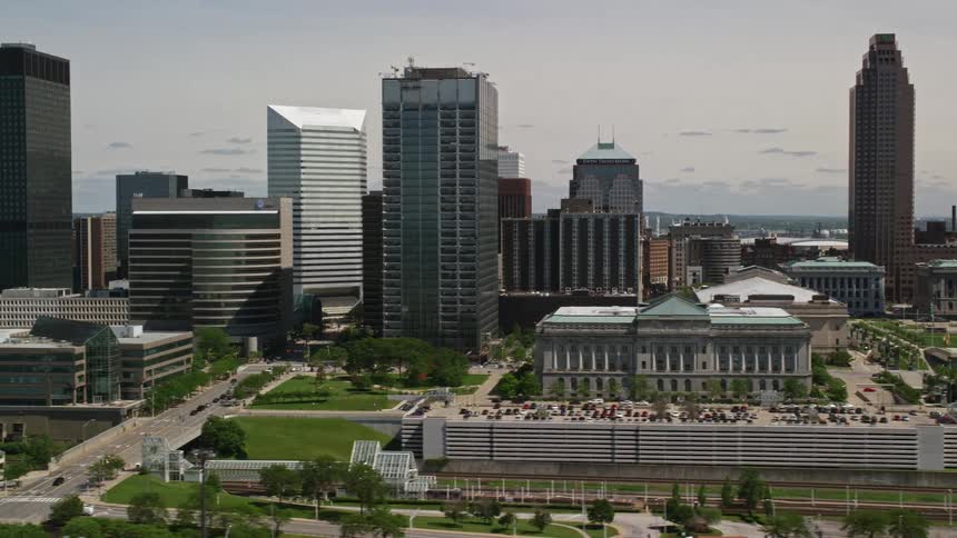 Buildings fill a city skyline