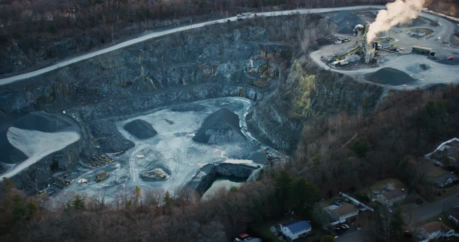 A mining operation in a rural area