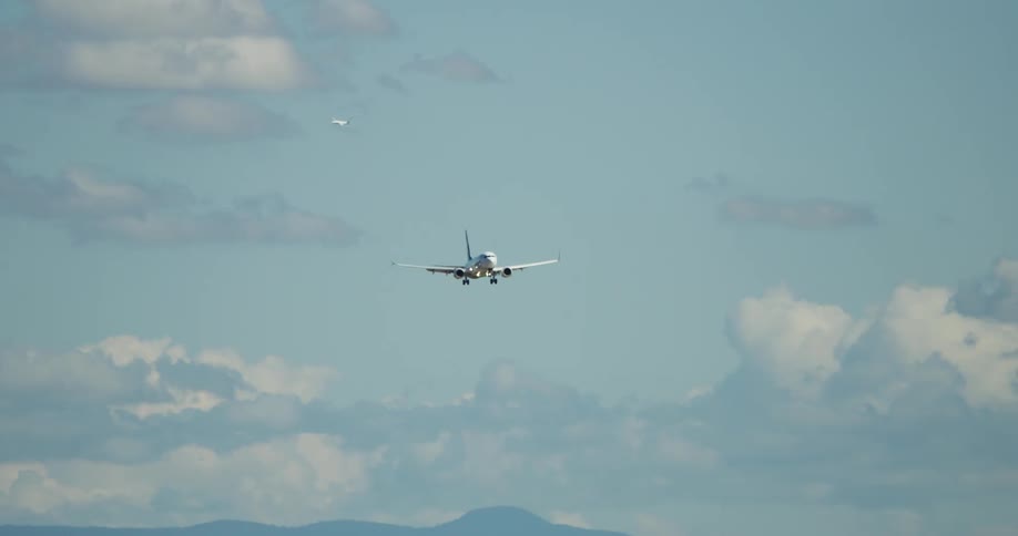 A footage of an airplane about to land