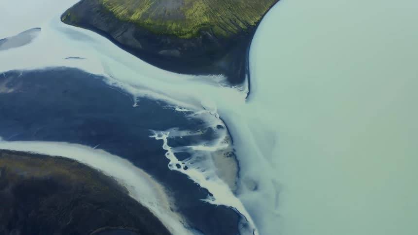 A lake and river flowing into one another