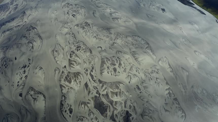 The stream is filled with white strands