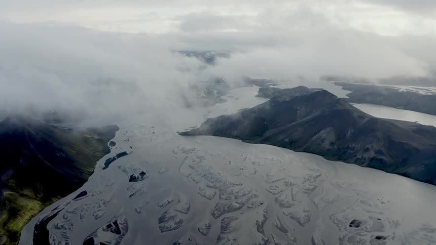 Huge river between mountains