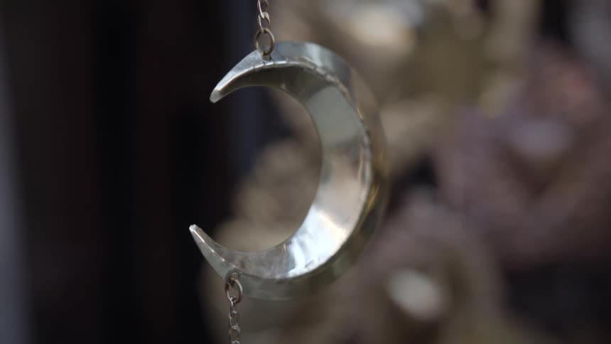Bronze moon in decoration