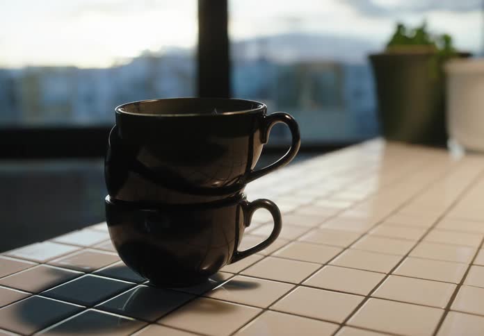 A still footage of a brown cup