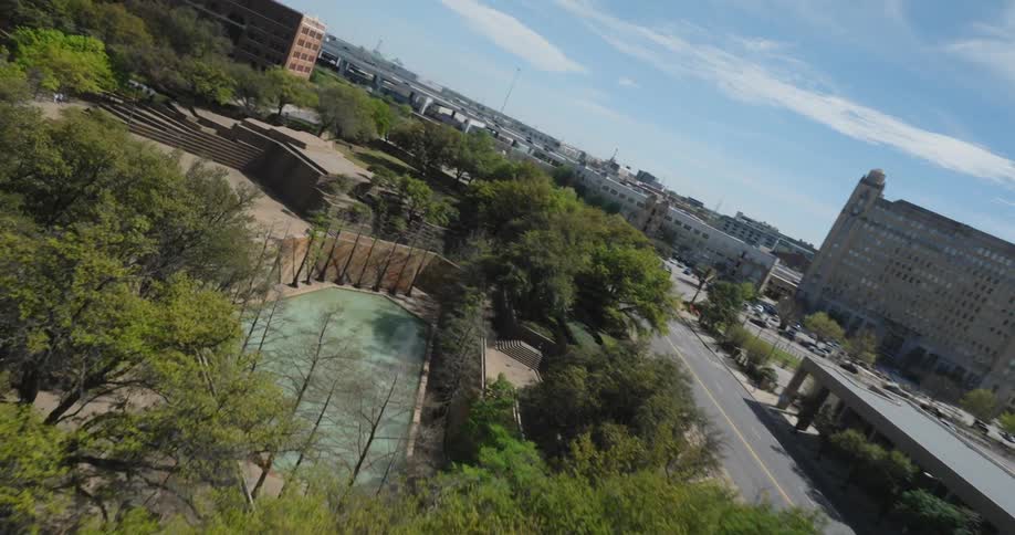 An aerial clip of a community and is buildings