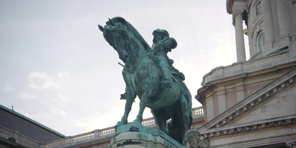 Equestrian statue of Prince Eugene of Savoy near Royal Palace Budapest