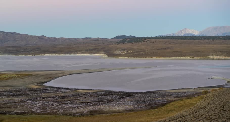 Aerial view of a volcanic lake