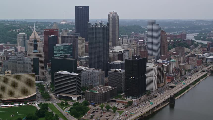 A city on a riverfront