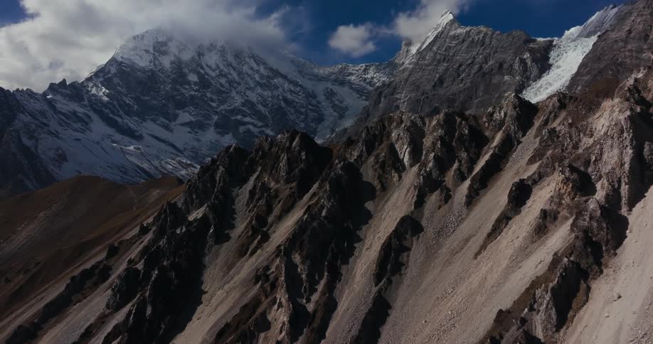 Slow motion footage of a mountain range