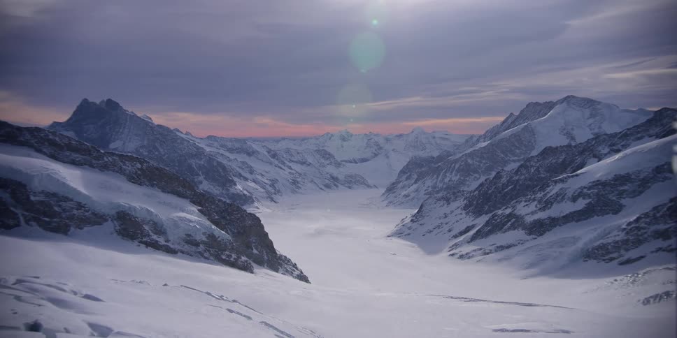 A snow covered mountain range