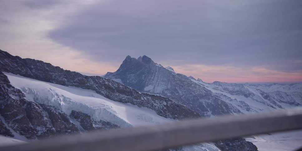 A mountain range covered in snow