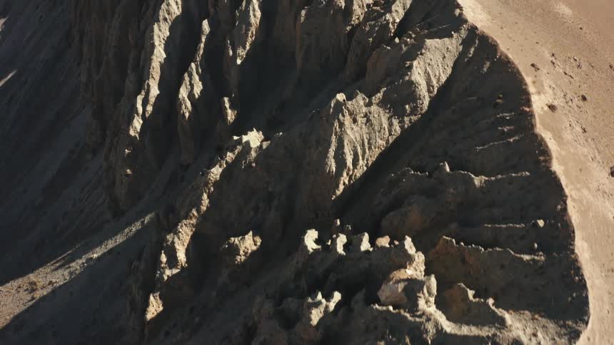 A mountain runs through the desert