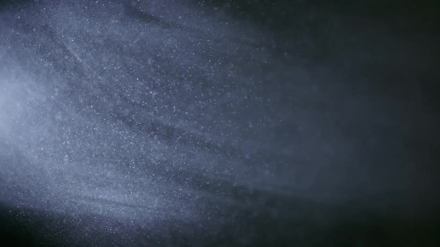 A fluid filled with floating particles flows