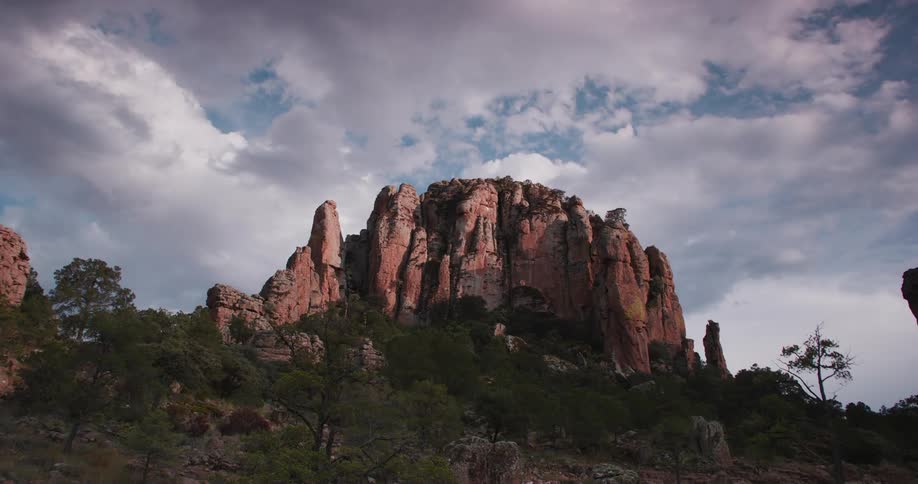 Canyon landscape with erosions on a blue sky day with clouds