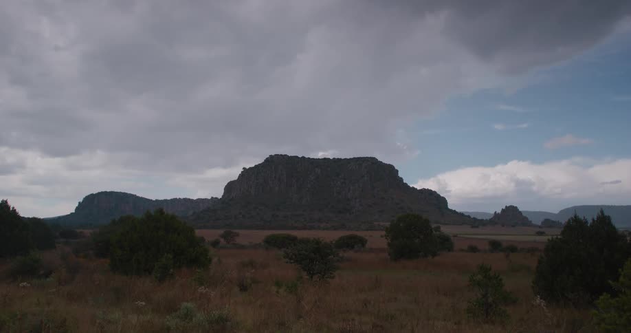 A giant mountain surrounded by plains