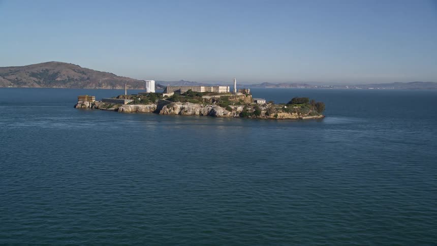 Aerial view of alcatraz island in san francisco