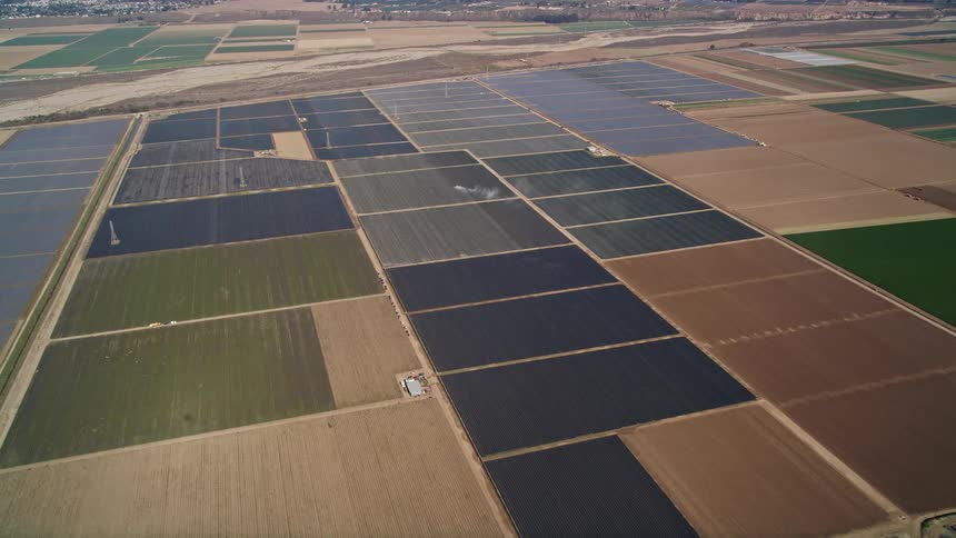 Large agriculture fields in a rural area