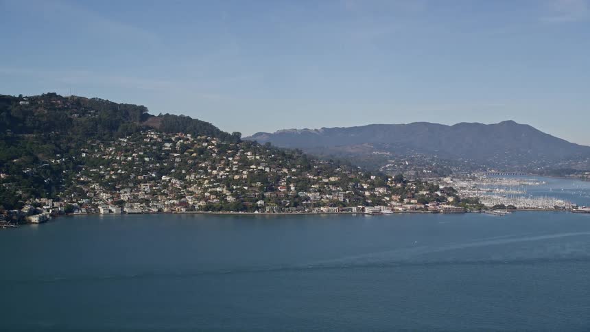 A footage of a mountain closer to the sea shore