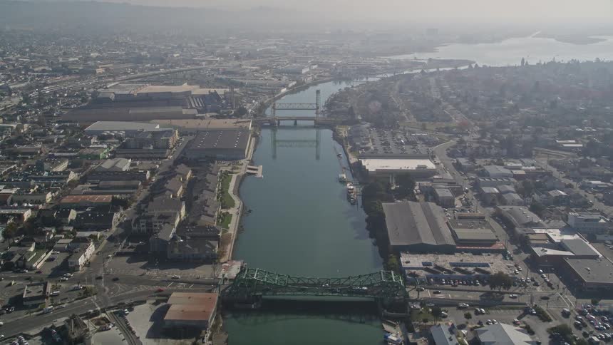 A river runs through the city