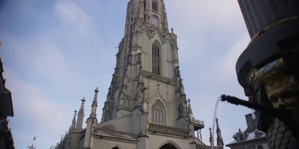 Exterior architecture of the Bern Minster in Switzerland