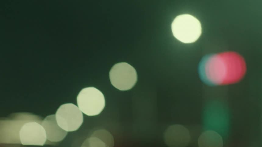 Colorful out of focus city lights at night