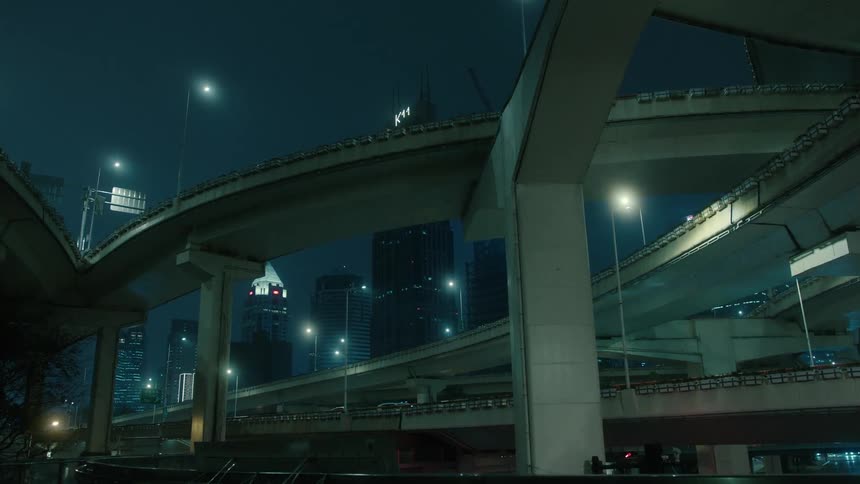 A jumble of crisscrossing roads and overpasses at multiple levels