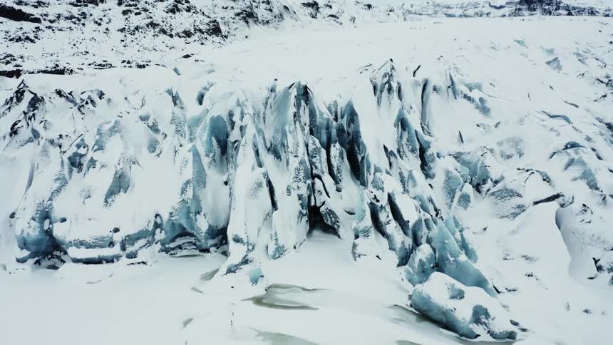 Arctic aerial panorama of a glacier