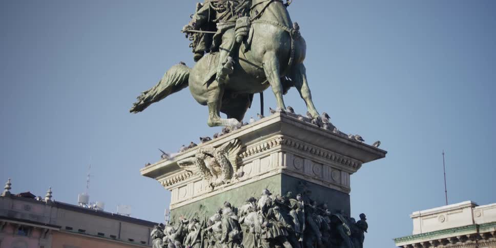 Monument of King Vittorio Emanuele II in Duomo Square, Milan, Italy