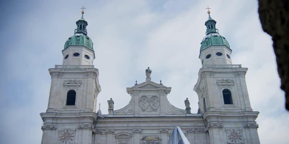 Upwards view of Salzburg Cathedral in Austria