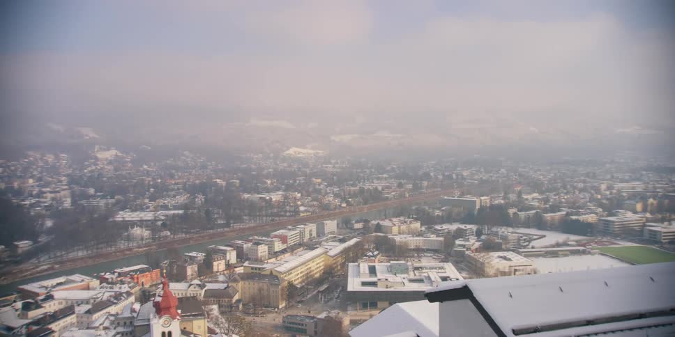 Panoramic view of Salzburg, Austria from Hohensalzburg Fortress