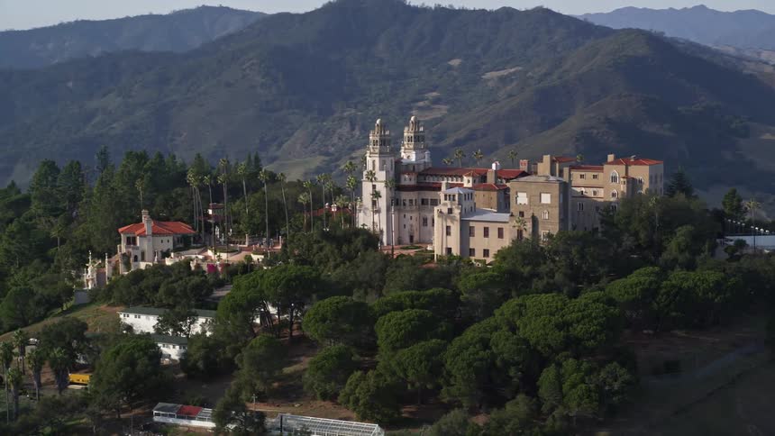 A resort is on the mountain peak