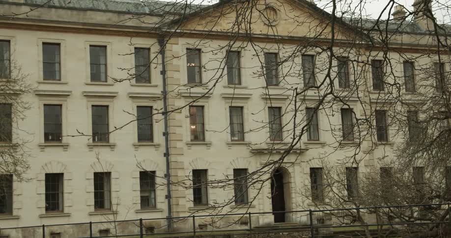 The mansion has many windows