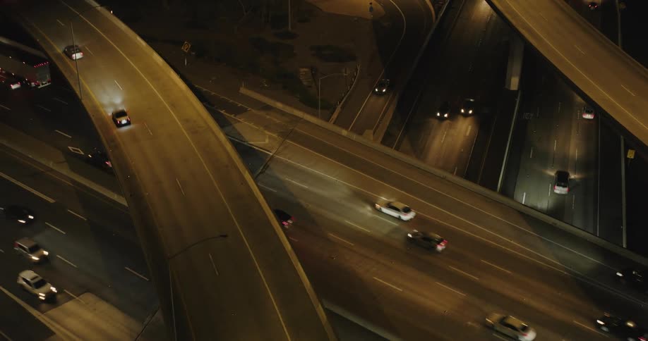 Traffic drives on multiple highways