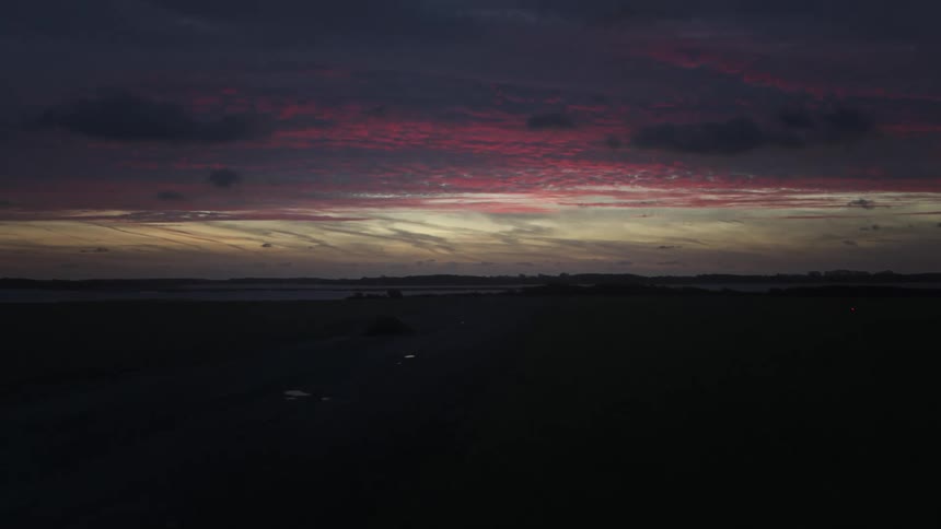 Heavy clouds are over the landscape