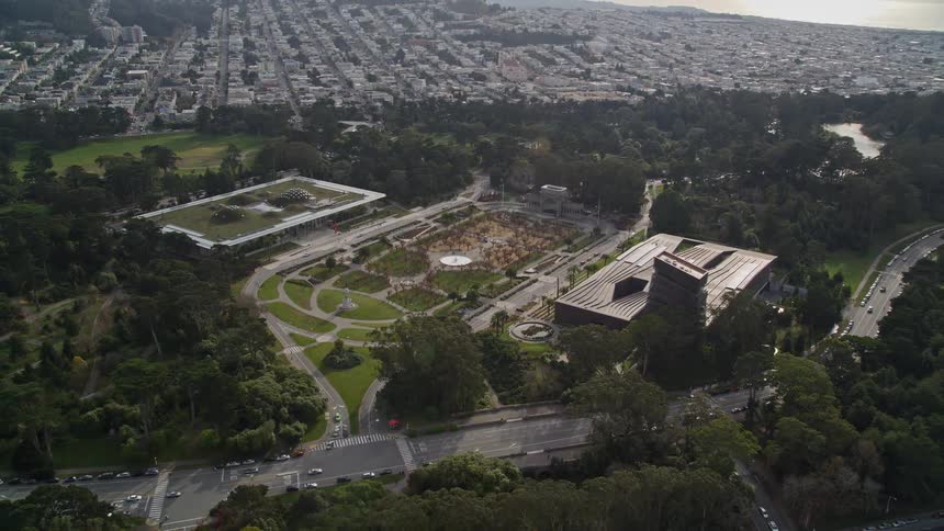 Aerial view of the golden gate park in los angeles