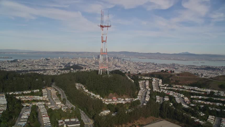 Aerial view of the sutro tower in san francisco