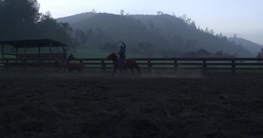 People riding horses