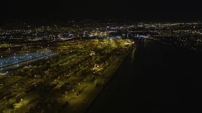 The harbor is near the city