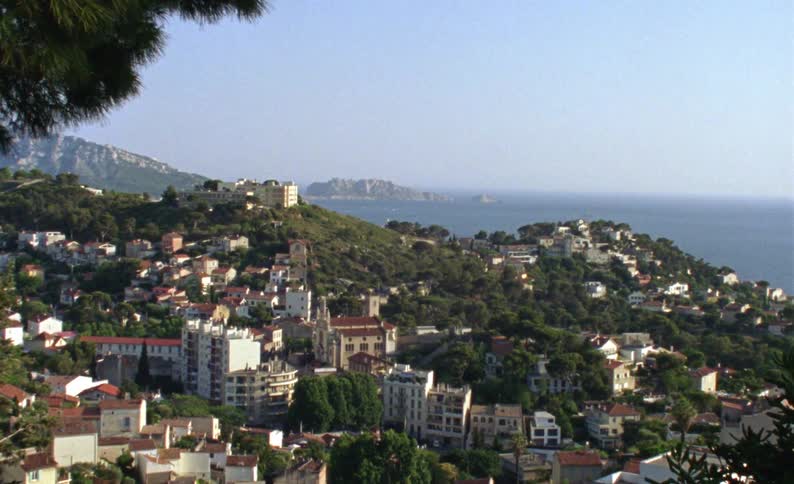 Suburb built on hills and mountains by the sea