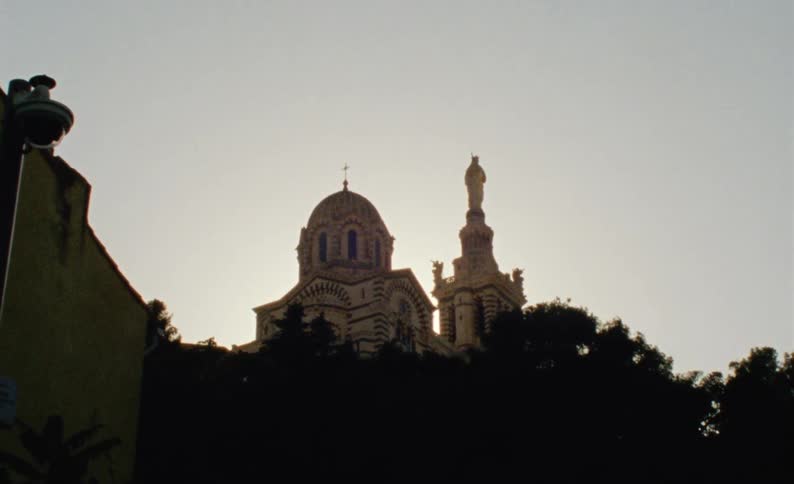 Ancient structure of a dome and a sculpture of a church