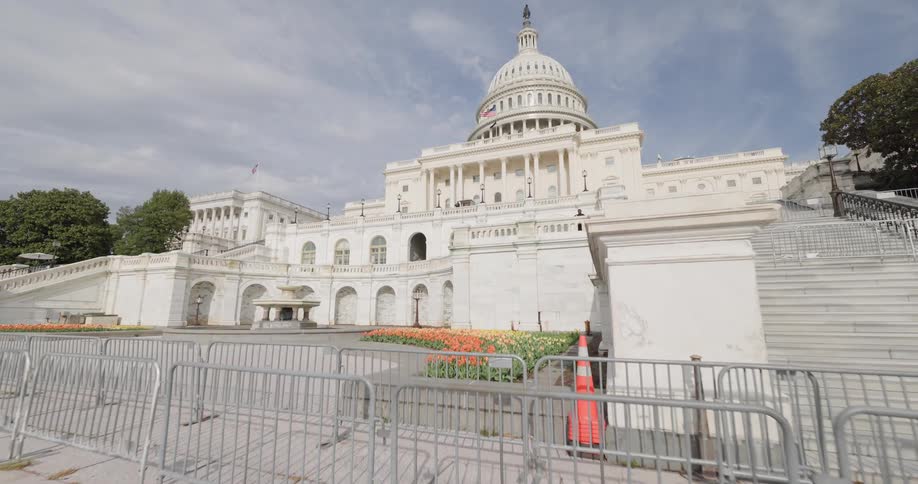 Fences block the capitol building