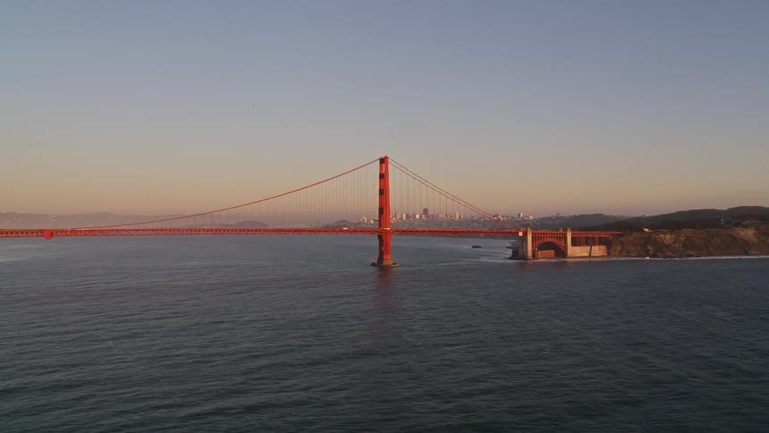 Aerial view of the golden gate bridge in san francisco at dusk