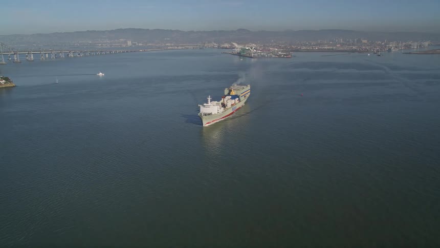 The ship is transporting storage containers