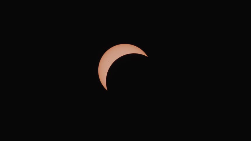 The eclipse is moving in the night sky