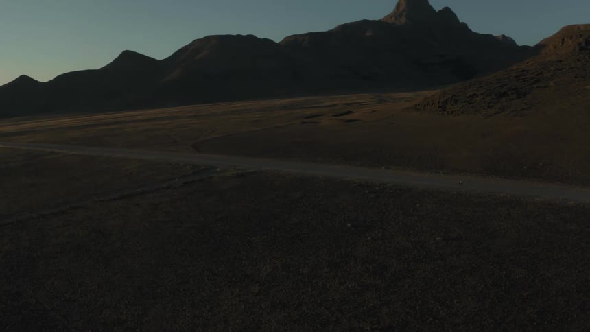 A clip of a freeway in the desert