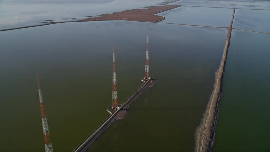 Antennas are floating in the water
