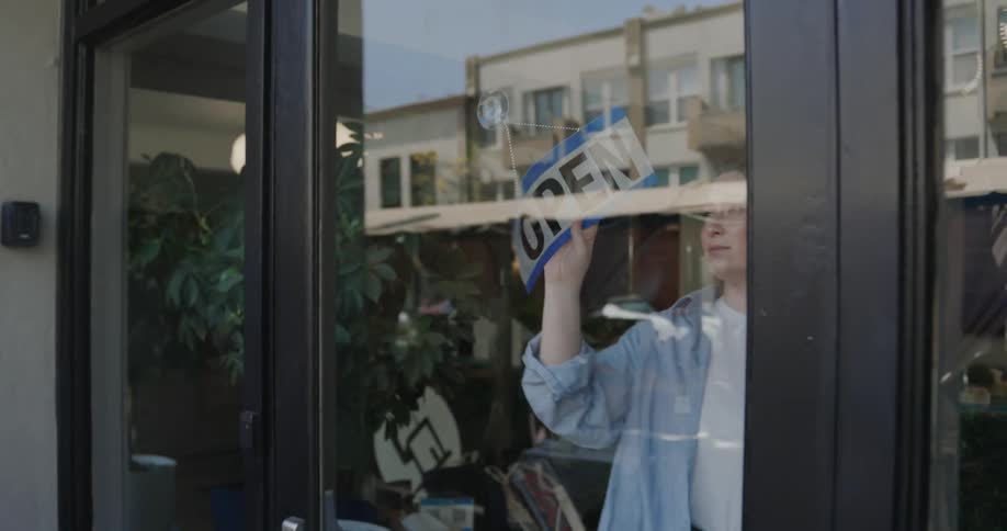 A woman opens a business