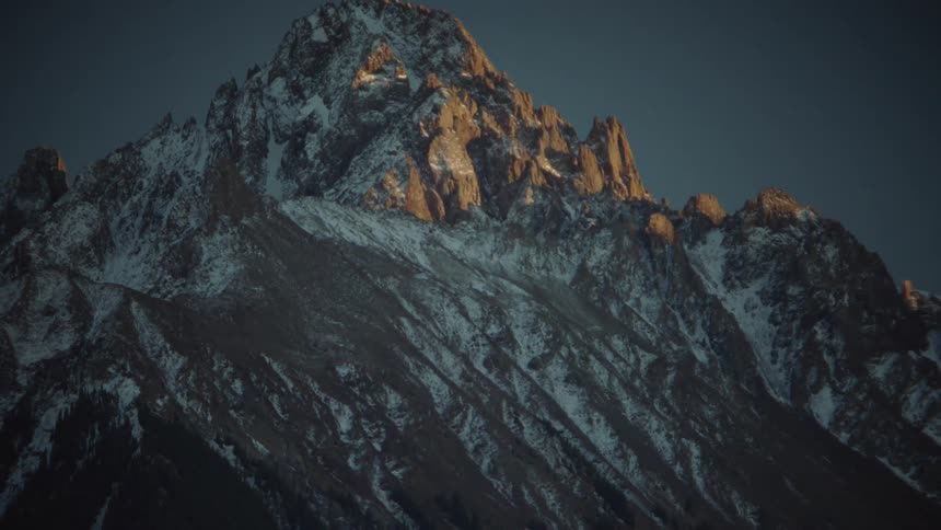Frost is on the top of a mountain